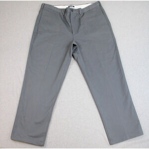 Lands End‎ Pants Mens Size 42 Gray 100% Cotton Traditional Fit Flat Front Chino